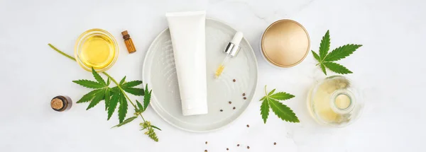 Kozmetik CBD yağı. Esrar yağlı kozmetik ürünleri, tentür düzlüğü
