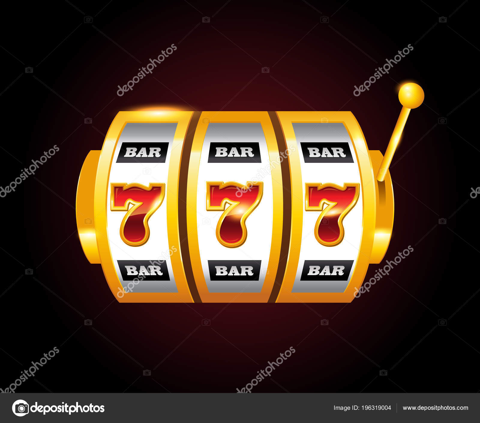 Casino vector golden slots machine with 777 numbers Stock Vector by ...