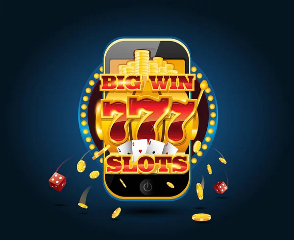Online szerencsejáték fogalom cellphone kaszinó app — Stock Vector