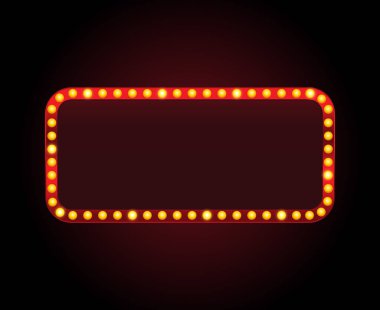 Dikdörtgen vektör tiyatro işareti çerçeve ışık