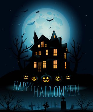 Perili ev arka plan vektör