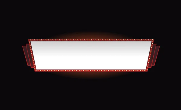明亮地剧院发光怀旧的电影霓虹灯 — 图库矢量图片
