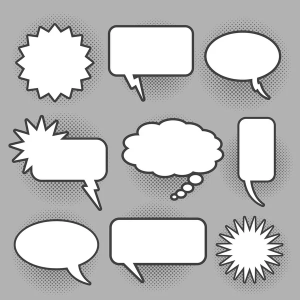 Retro oval and rectangle bam speech bubbles vector image — Stock Vector