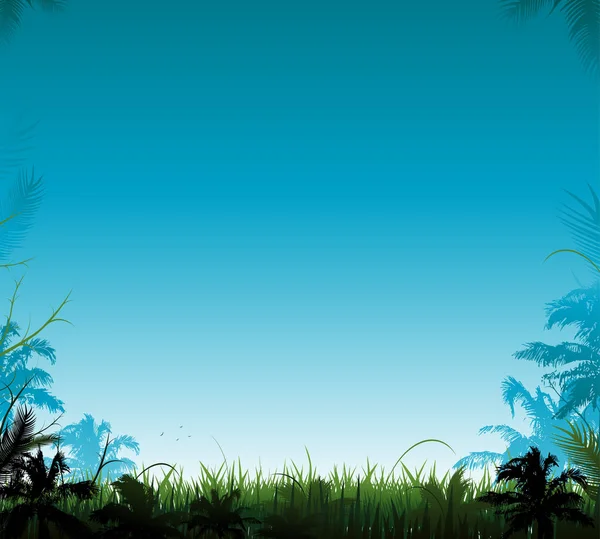 Paysage vectoriel jungle — Image vectorielle