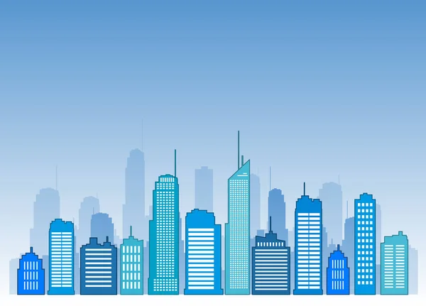 Vektor städer blå buidling design — Stock vektor