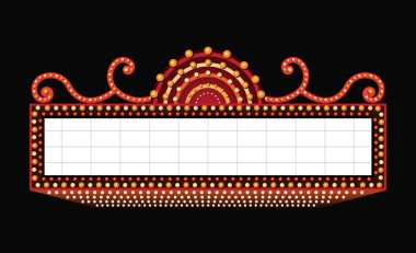 Parlak tiyatro parlayan retro sinema neon tabela