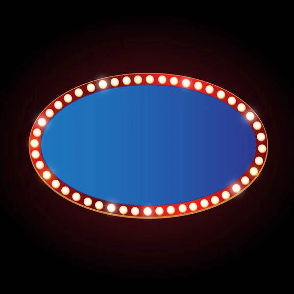 Helder theater gloeiende retro bioscoop neon teken — Stockvector