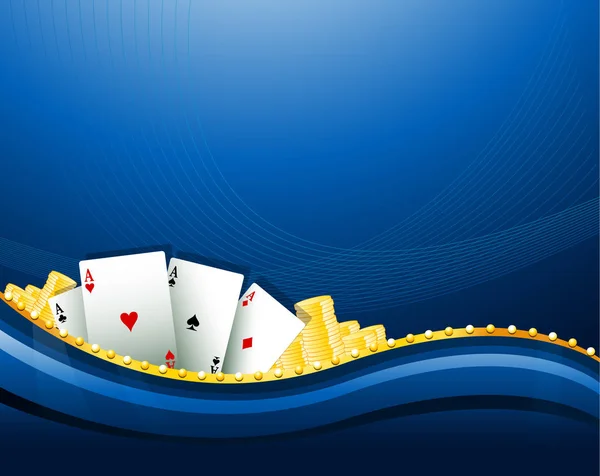 Casinò gioco d'azzardo elementi di sfondo blu — Vettoriale Stock