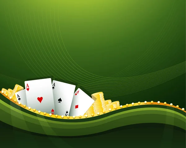 Zielony kasyna gier hazardowych elementy tła — Wektor stockowy
