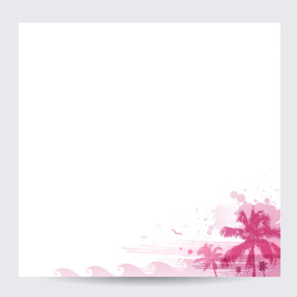 핑크 팜 트리 디자인 열 대 여름 배경 — 스톡 벡터