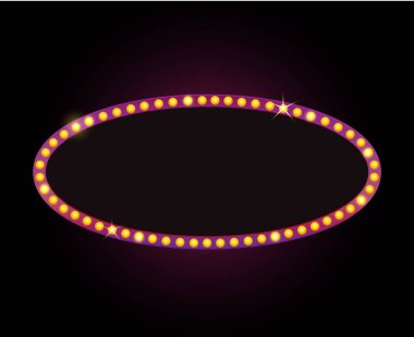Parlak tiyatro parlayan retro sinema neon işareti vektör
