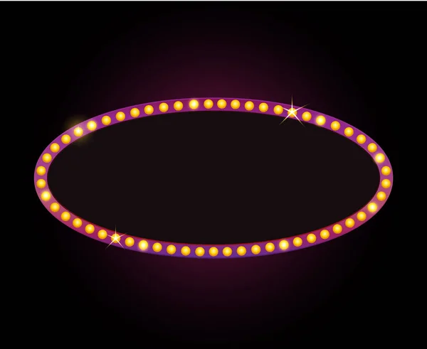Parlak tiyatro parlayan retro sinema neon işareti vektör — Stok Vektör