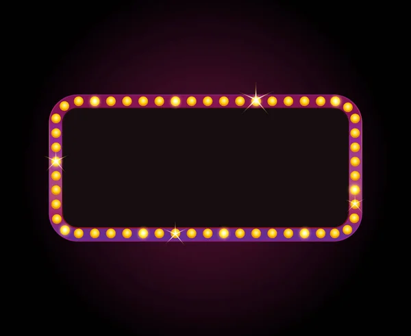Яскраво-векторний театр, що світиться ретро кіно неоновий знак — стоковий вектор