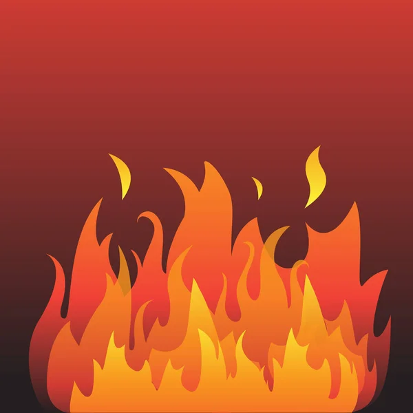 Ilustração de chamas gráficas vetoriais isoladas em preto — Vetor de Stock