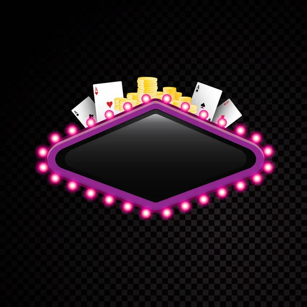 Théâtre vectoriel lumineux lumineux rétro casino néon signe — Image vectorielle