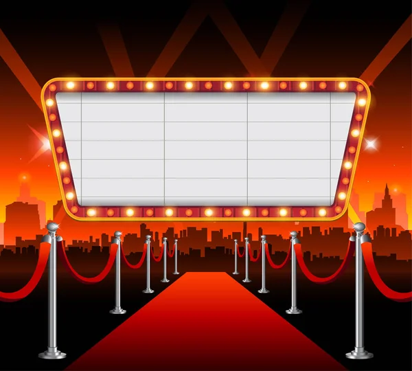 Hollywood tapis rouge fond — Image vectorielle