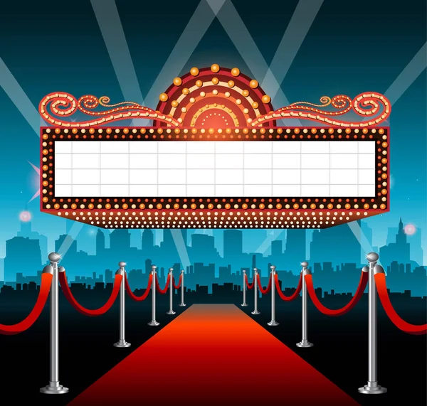 Hollywood alfombra roja de fondo — Vector de stock