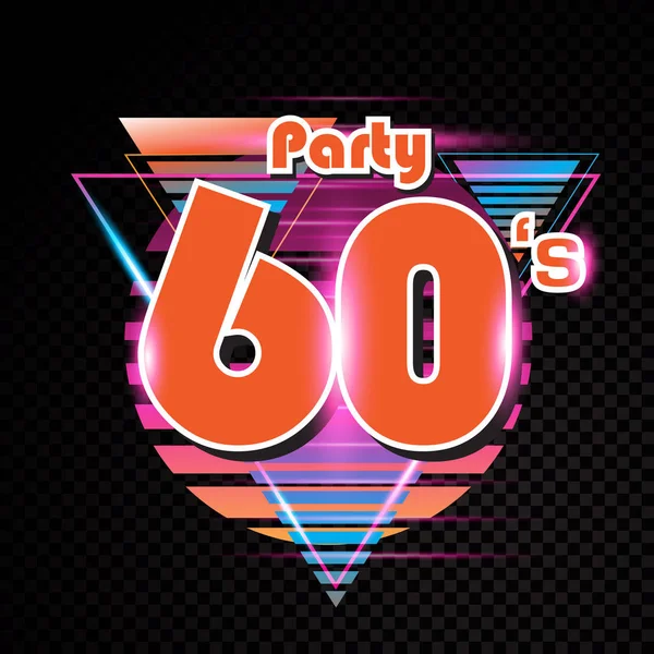 Tiempo de fiesta El sello de estilo de los años 60. Ilustración vectorial . — Vector de stock