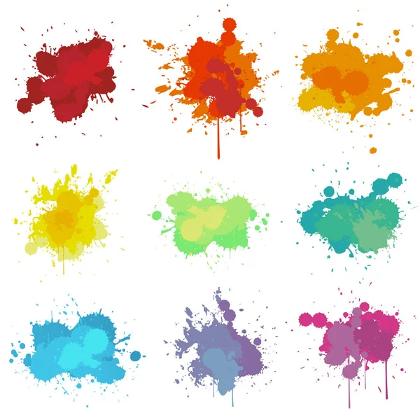Paint splats isolated on white background — Stock Vector