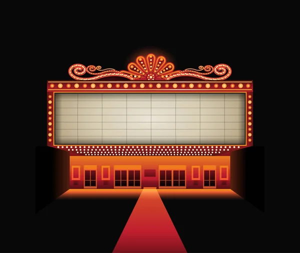 Theater sign billboard frame design — Stock Vector