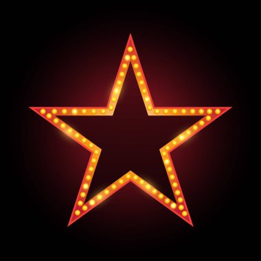 Metin pankartı için yıldız neonu işareti