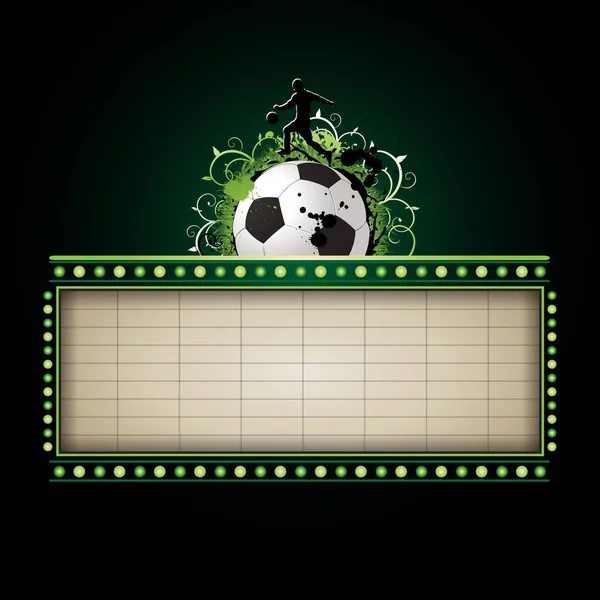 Fútbol letrero de neón para banner de texto — Archivo Imágenes Vectoriales