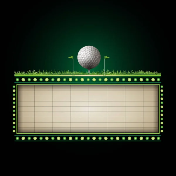 Golf neon sign for text banner — Stock Vector