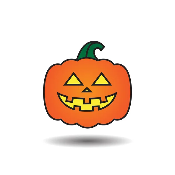 Pumpkin Jack o lantern smile icon — Stock Vector
