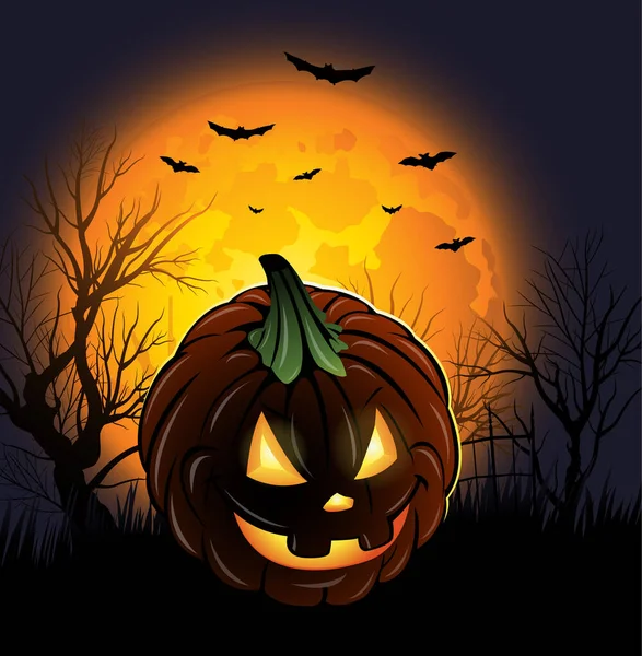 Halloween jack-o-lantern pumpa bakgrund design — Stock vektor