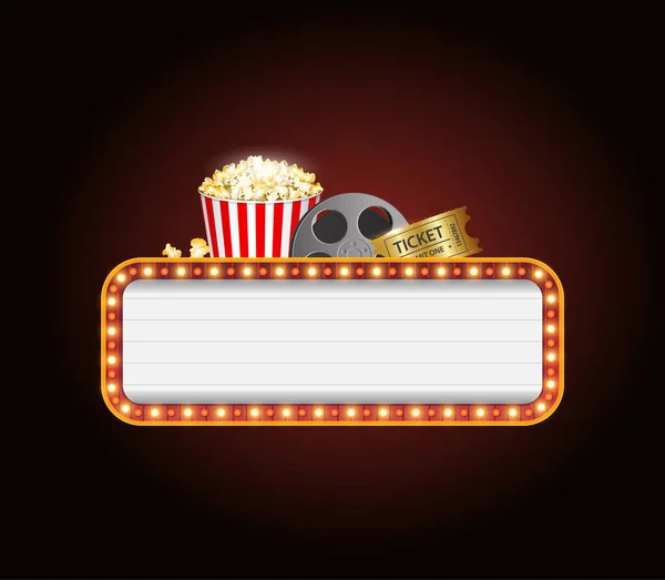 Bannière vectorielle cinéma cinéma signe — Image vectorielle