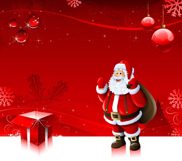 Santa Claus vector Navidad fondo tarjeta de felicitación — Archivo Imágenes Vectoriales