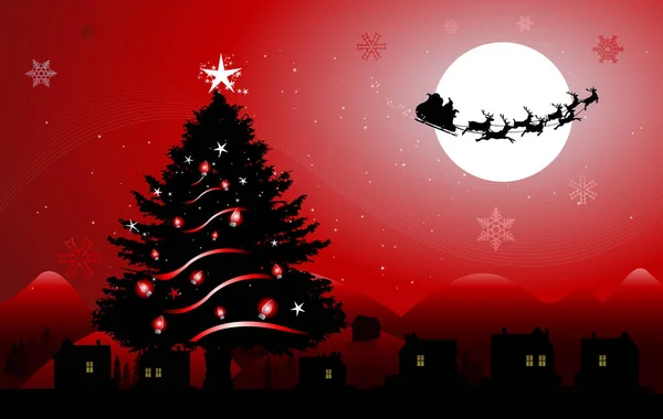 サンタクロースベクトルクリスマス背景グリーティングカード — ストックベクタ