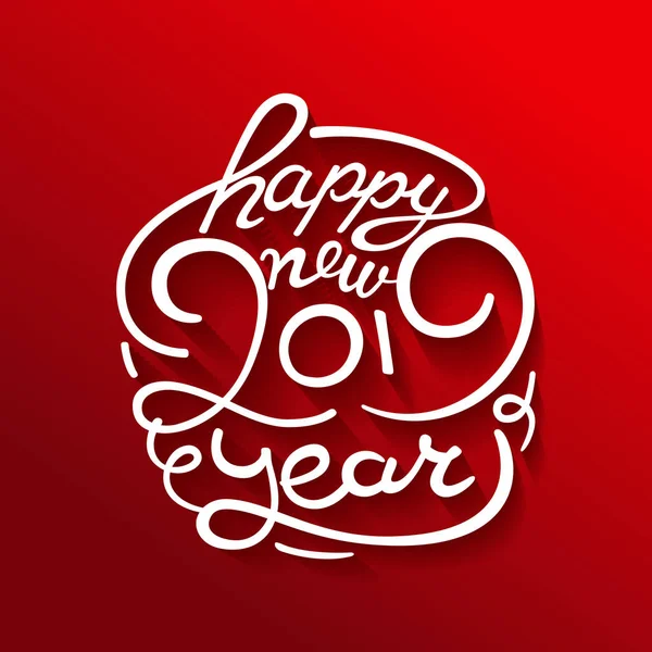 Szczęśliwy Nowy Rok 2019 Tekst Ręcznie Napis Czerwonym Tle — Wektor stockowy