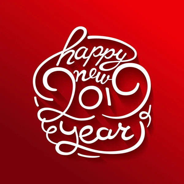 Felice Anno Nuovo 2019 Testo Lettering Mano Sfondo Rosso — Vettoriale Stock