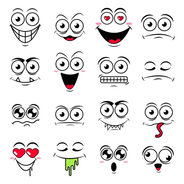 Set of cute happy smiley emoticons,vector illustration — Stock Vector