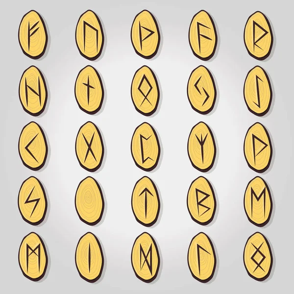 Set de runas escandinavas antiguas. Alfabeto rúnica, futhark . — Archivo Imágenes Vectoriales