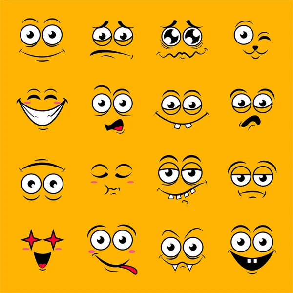 Feliz Símbolo Emoções Ícones Vetor Ilustração —  Vetores de Stock