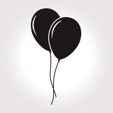 Düz tasarım siyah balon yuvarlak vektör çocuklar.