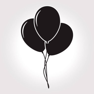 Düz tasarım siyah balon yuvarlak vektör çocuklar.