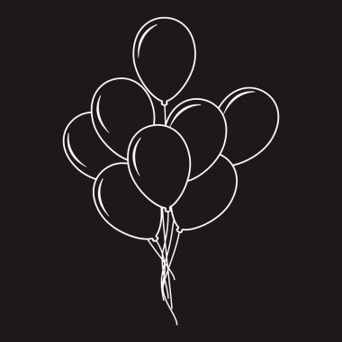 Düz tasarım beyaz balonlar yuvarlak vektör çocuklar.