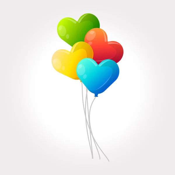 Conjunto de colorido corazón vector niños globos . — Vector de stock