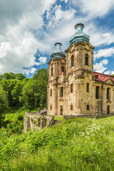 Скокі Злутице Чехія Червень 2019 Барокова Церква Пресвятої Діви Марії — стокове фото