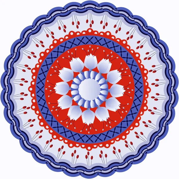 Vector Circular Mandala Patrón Formas Abstractas Flores Decorativas — Archivo Imágenes Vectoriales