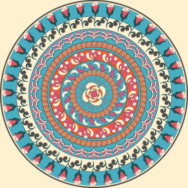 vektör dairesel mandala desen soyut formları ve dekoratif çiçek