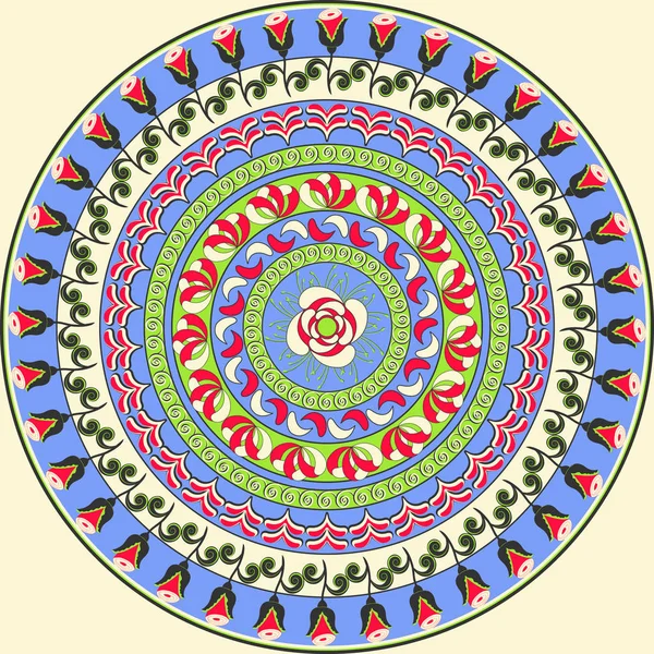 Vector Circular Mandala Patrón Formas Abstractas Flores Decorativas — Archivo Imágenes Vectoriales