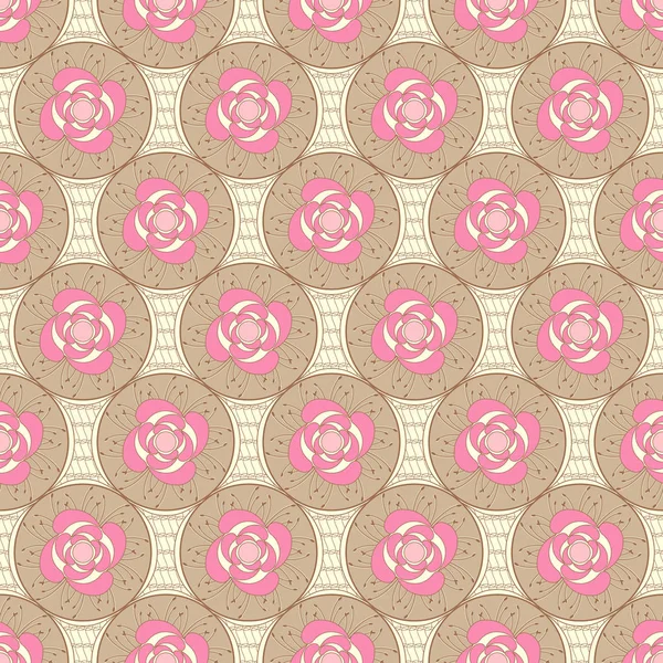 Fondo Ilustración Floral Vectorial Sin Costuras Patrón Abstracto Flores Decorativas — Archivo Imágenes Vectoriales