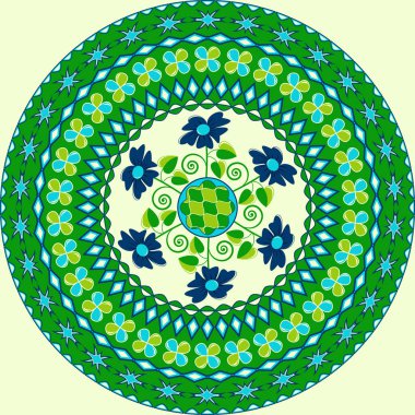 bir soyut formları ve dekoratif çiçek vektör dairesel modeli