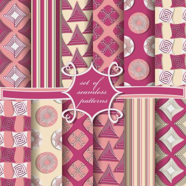 sorunsuz vektör çizimler soyut geometrik şekillerle karalama defteri için tasarım öğeleri kümesi 