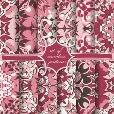 soyut geometrik şekiller ile sorunsuz vektör desen seti