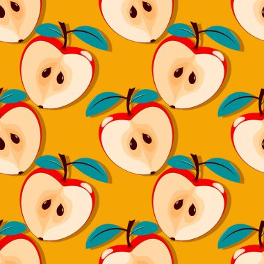  elma ile sorunsuz vektör çizim arka plan